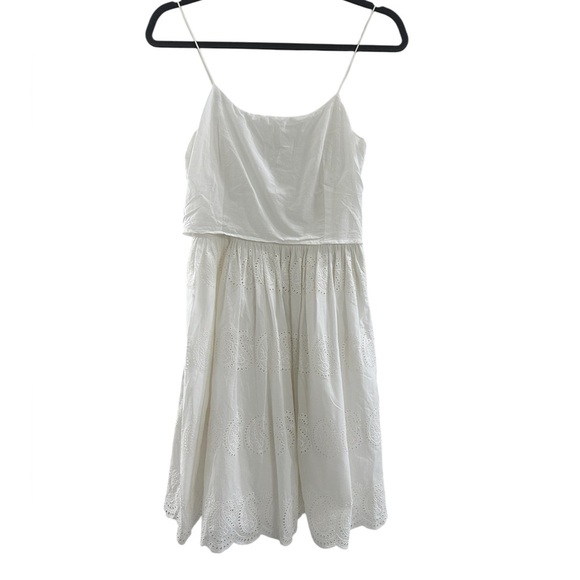 J. Crew Dresses & Skirts - J Crew Women’s White Eyelet Spaghetti Strap Dress Size 0 Side Zipper